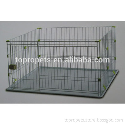 Dog Crate Kennel - Pet Playpen Cage w/ Plastic Tray Pan